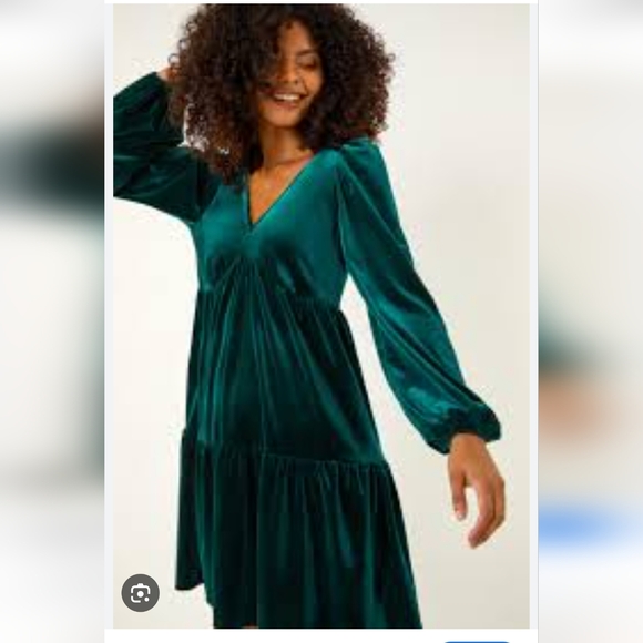 Alex Marie Dresses & Skirts - Alex Marie NWT Dark Green Velvet Long Sleeve Dress size 6